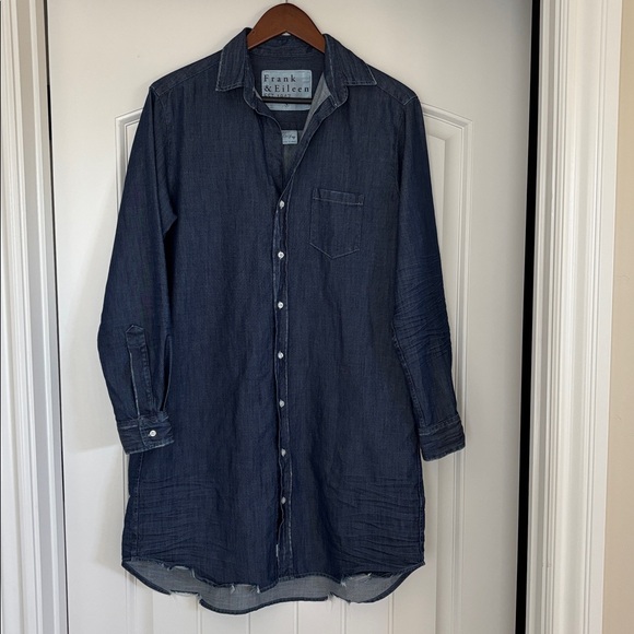 Frank & Eileen Mary‎ Blue Shirt Dress Stone Washed Vintage Denim Women’s Small - Picture 3 of 16